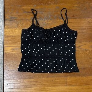 Aeropostale Black Polka Dot Women's Top